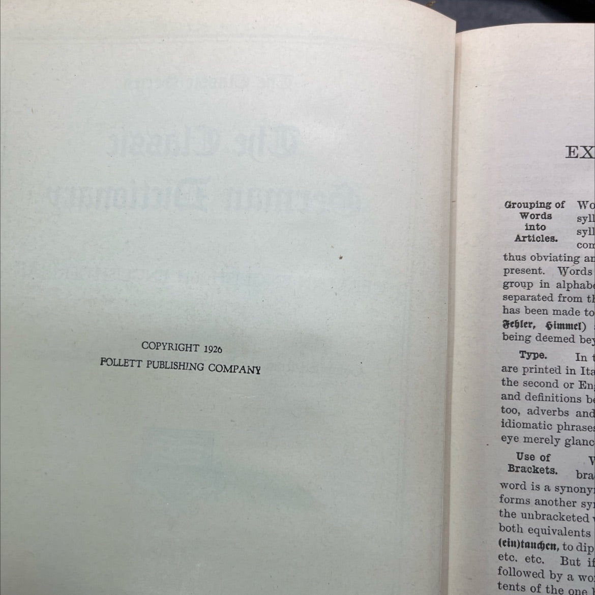 classic german dictionary german-english and english-german book, by Follett Publishing Company, 1929 Hardcover, Rare, image 3