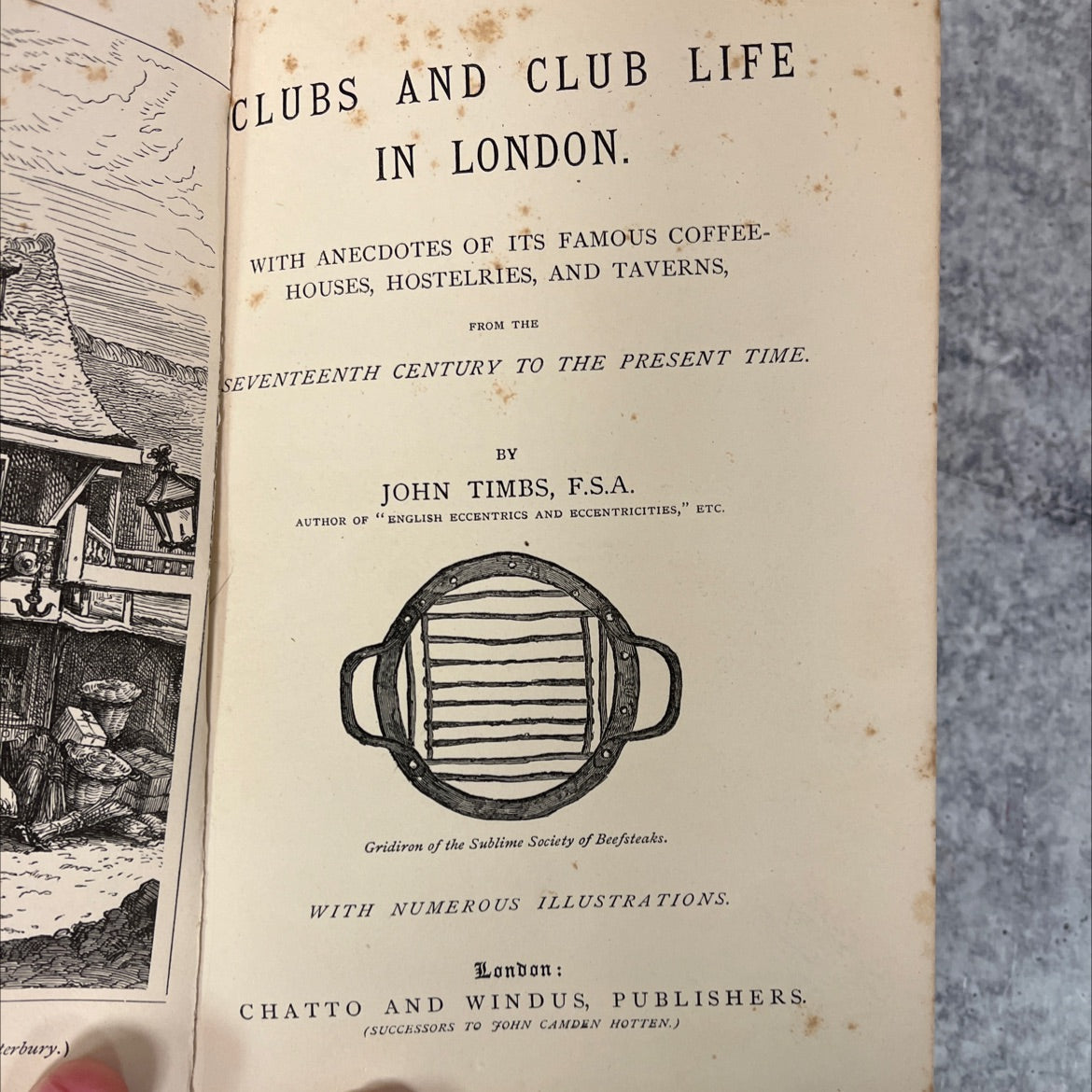 clubs and club life in london book, by john timbs, 1970 Hardcover, Antique image 2