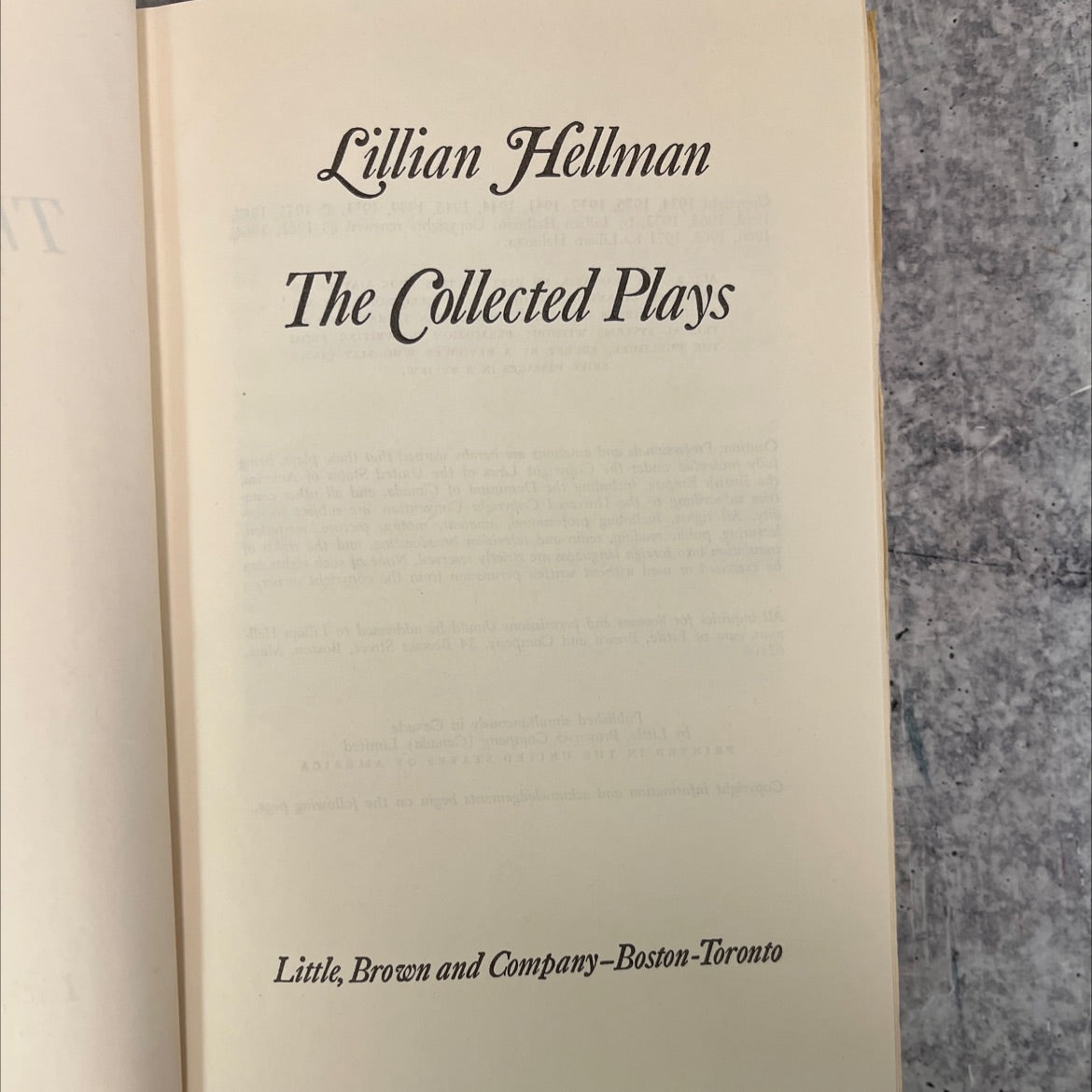 collected plays of lillian hellman book, by lillian hellman, 1972 Hardcover, Vintage image 2