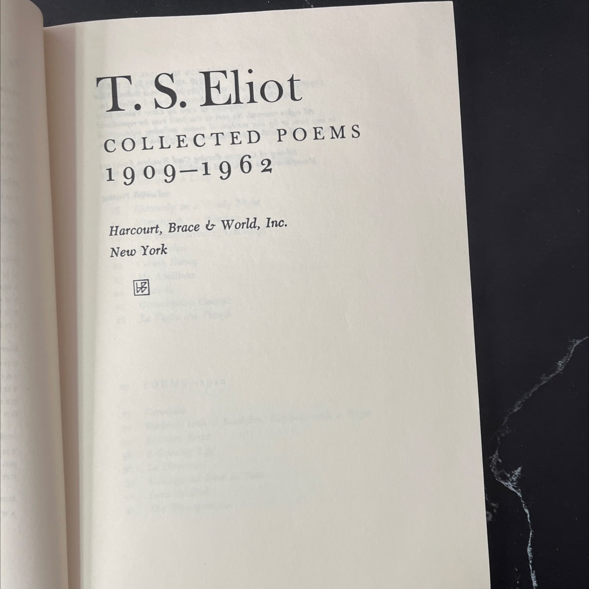 collected poems 1909-1962 book, by T. S. Eliot, 1970 Hardcover, Vintage image 2