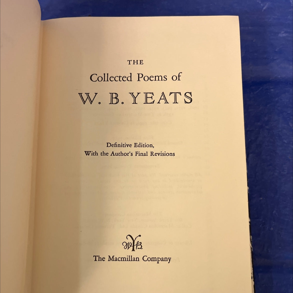 collected poems of w. b. yeats book, by w. b. yeats, 1956 Hardcover image 2