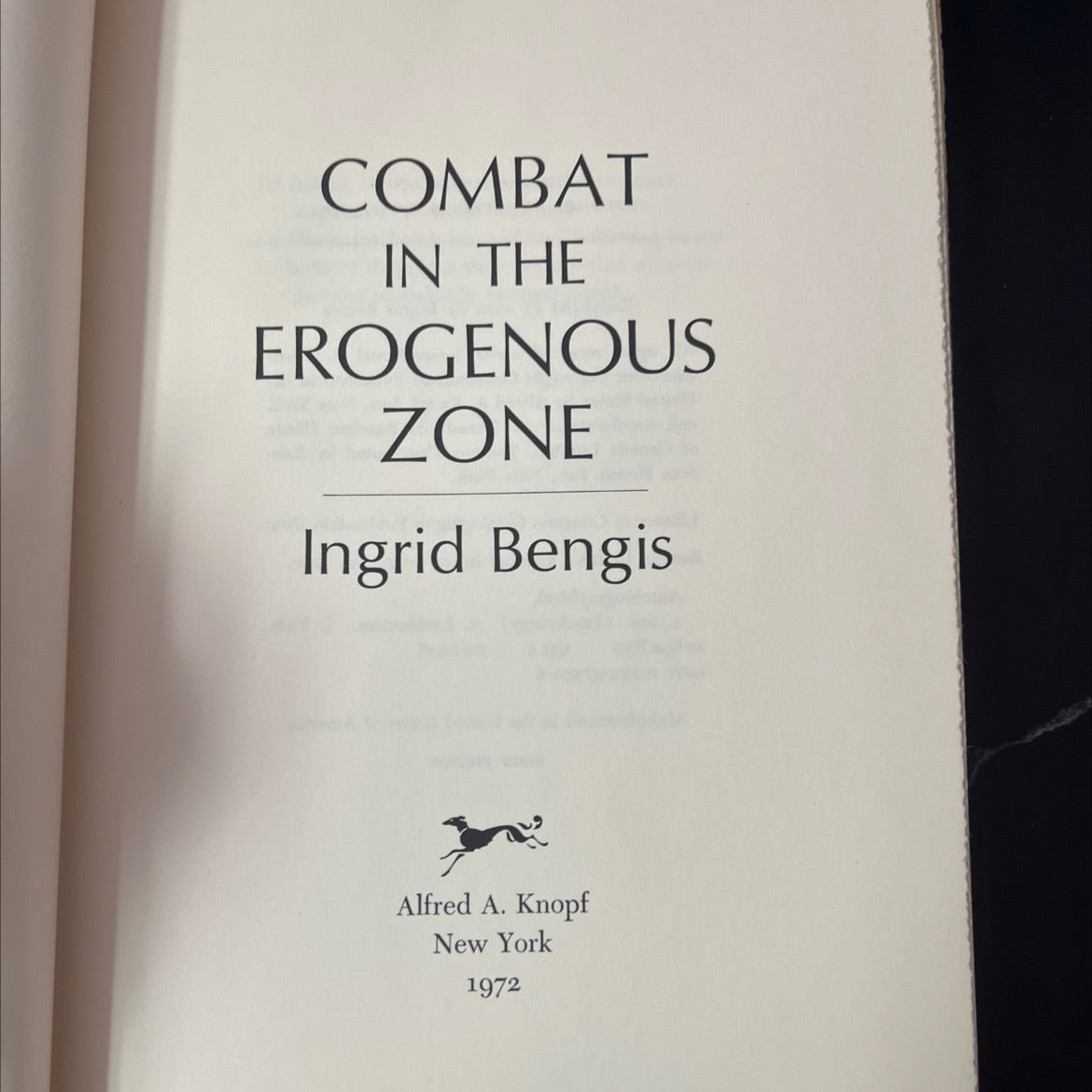 combat in the erogenous zone book, by Ingrid Bengis, 1972 Hardcover, First Edition, Vintage image 2