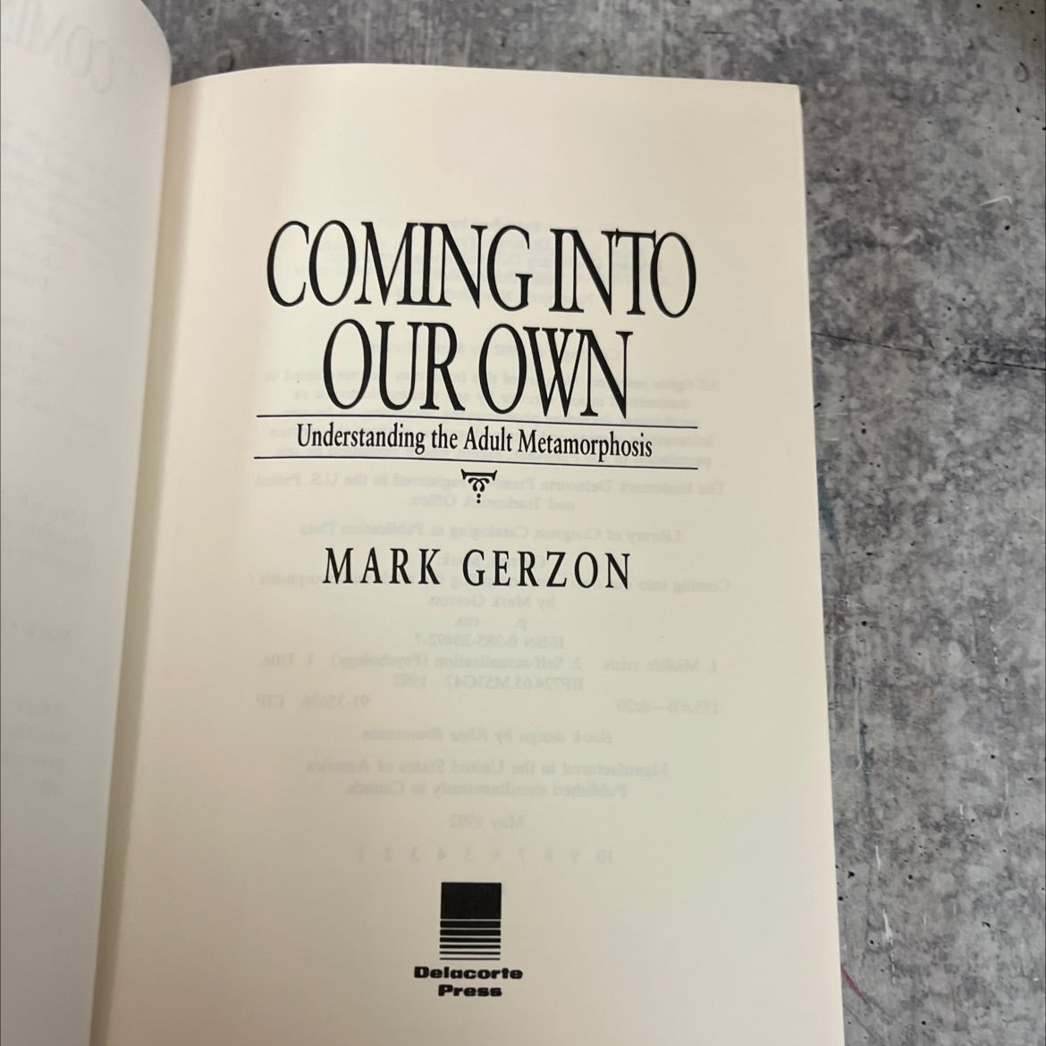 coming into our own book, by Mark Gerzon, 1992 Hardcover image 2