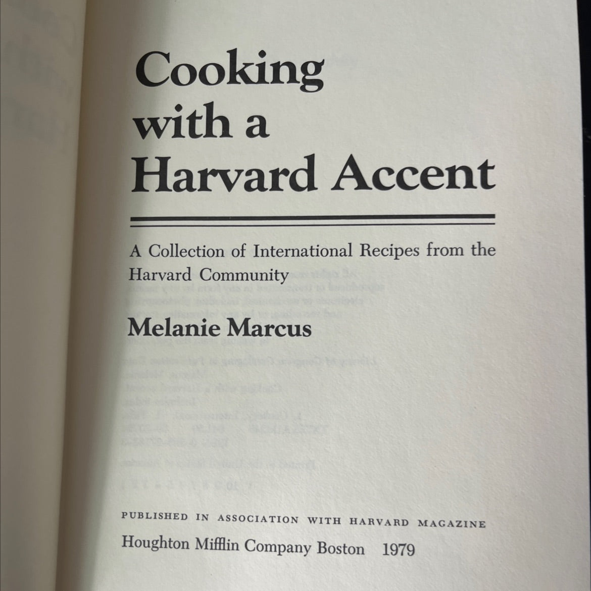 SIGNED cooking with a harvard accent book, by Melanie Marcus, 1979 Hardcover, First Edition, Vintage image 2