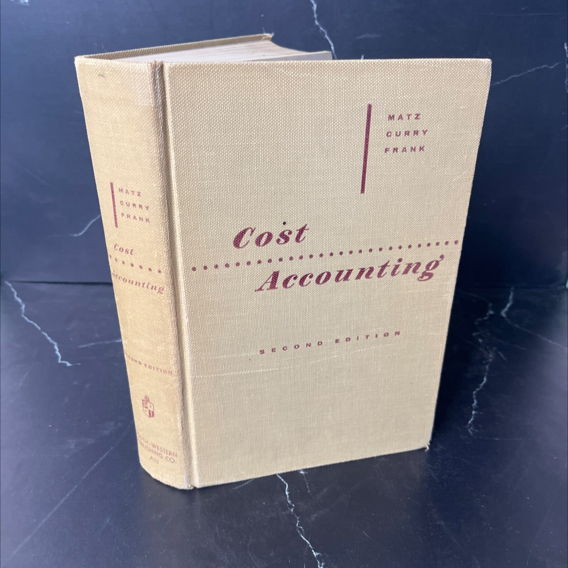 cost accounting book, by adolph matz, othel j. curry, george w. frank, 1957 Hardcover, Vintage image 1