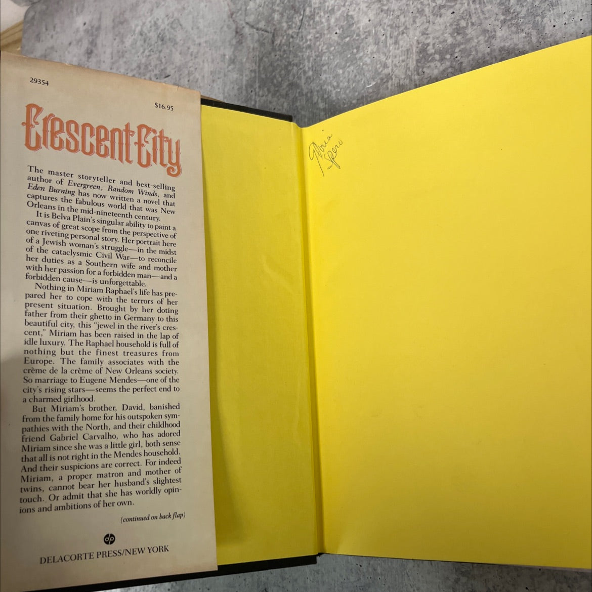 crescent city book, by belva plain, 1984 Hardcover image 4