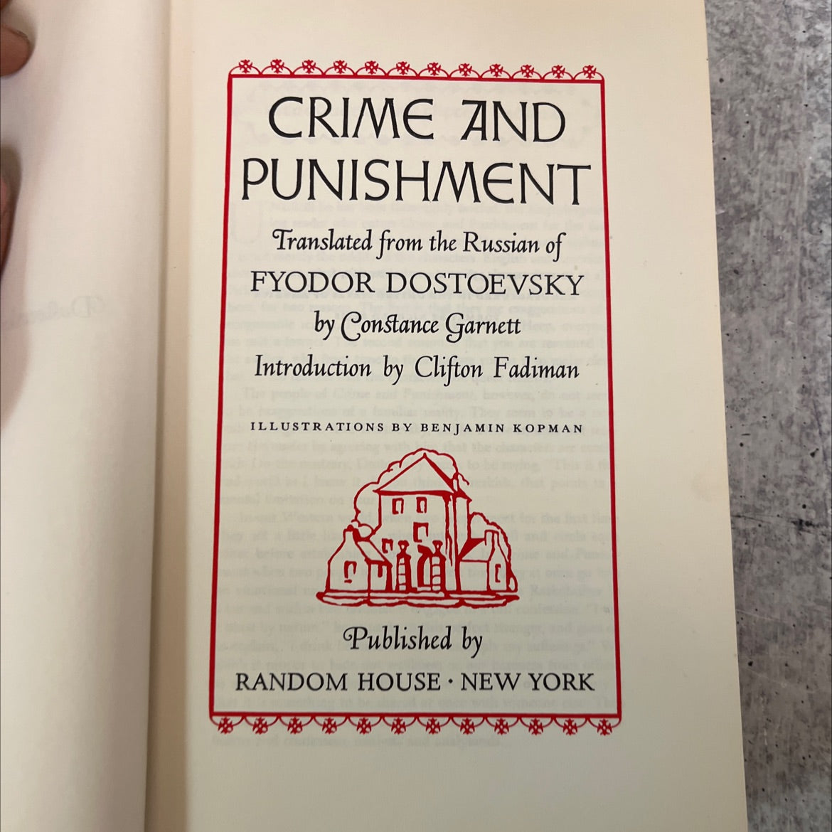 crime and punishment book, by fyodor dostoevsky, 1956 Hardcover, Vintage image 2