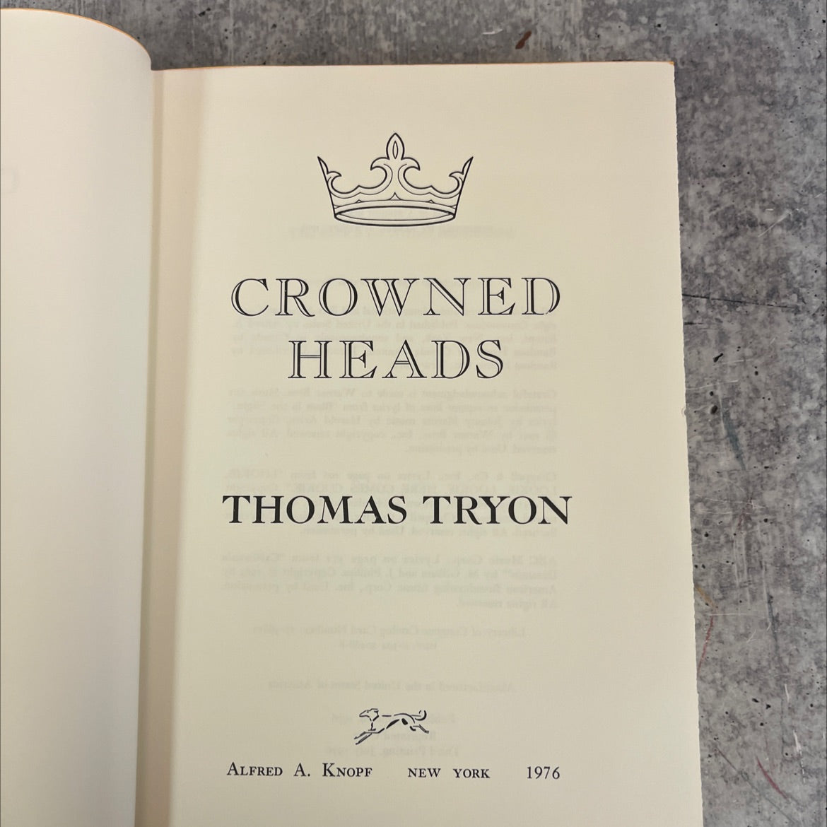 crowned heads book, by thomas tryon, 1976 Hardcover image 2