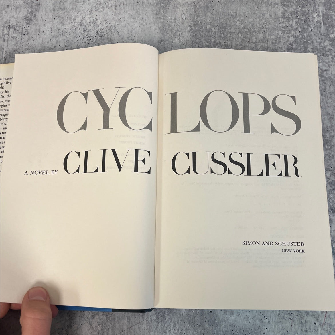 cyclops book, by clive cussler, 1986 Hardcover, First Edition, Vintage image 2