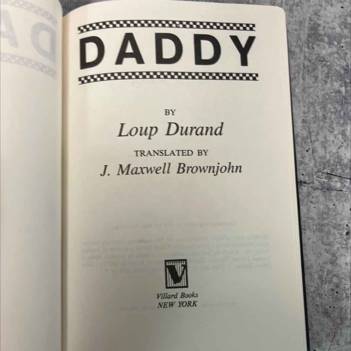 daddy book, by Loup Durand, 1988 Hardcover image 2