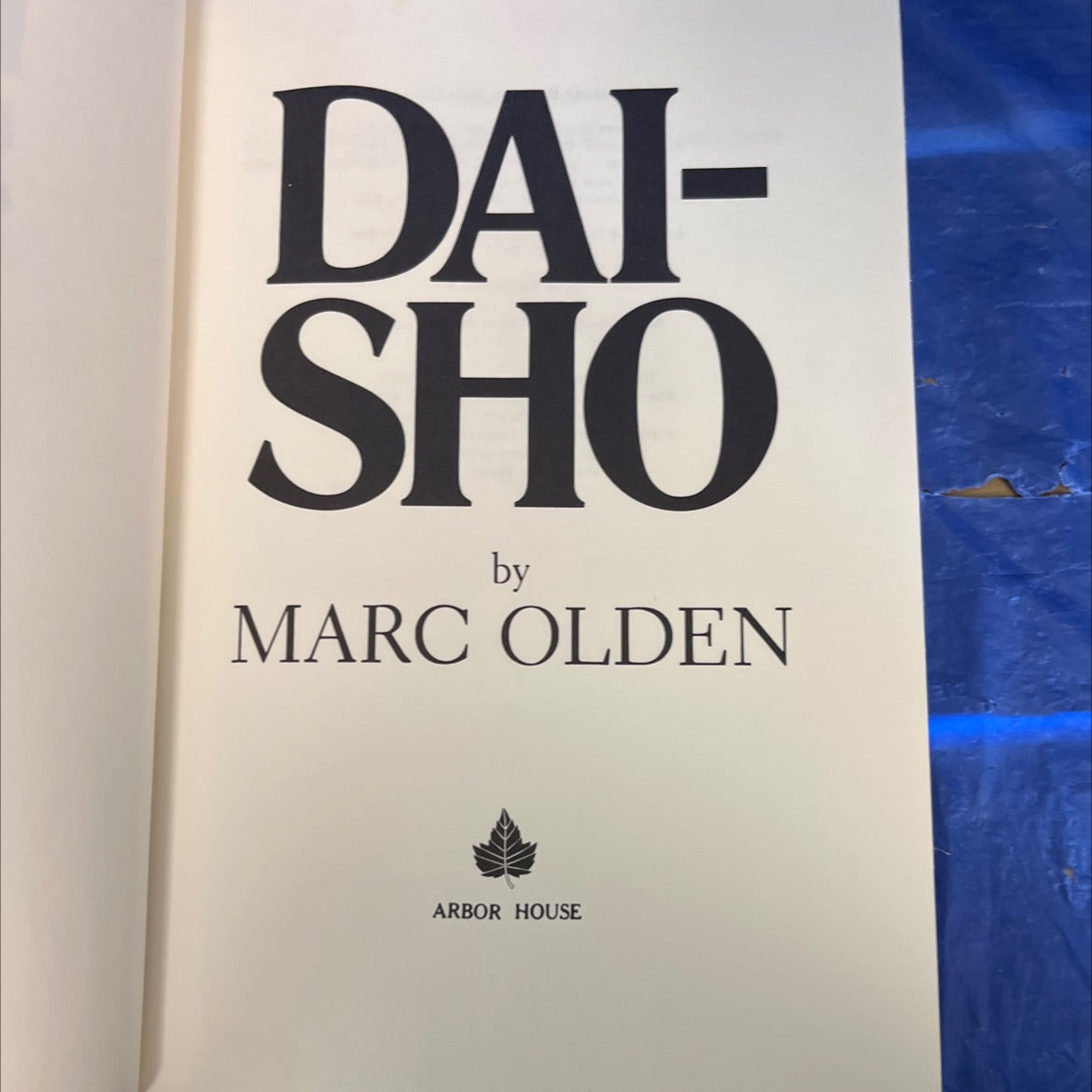 dai-sho book, by marc olden, 1983 Hardcover image 2