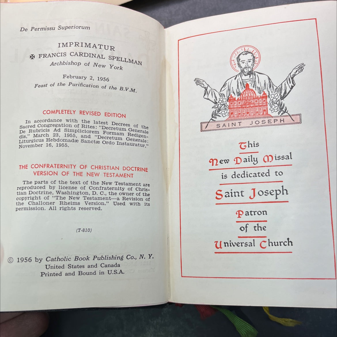 daily missal book, by unknown, 1956 Hardcover image 3