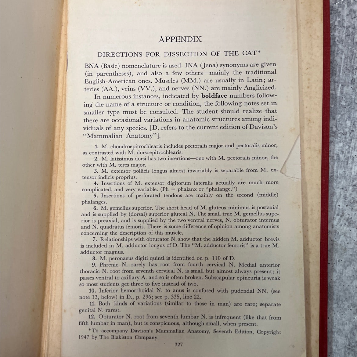 davison's mammalian anatomy with special reference to the cat book, by frank a. stromsten, 1947 Hardcover, Vintage, image 4