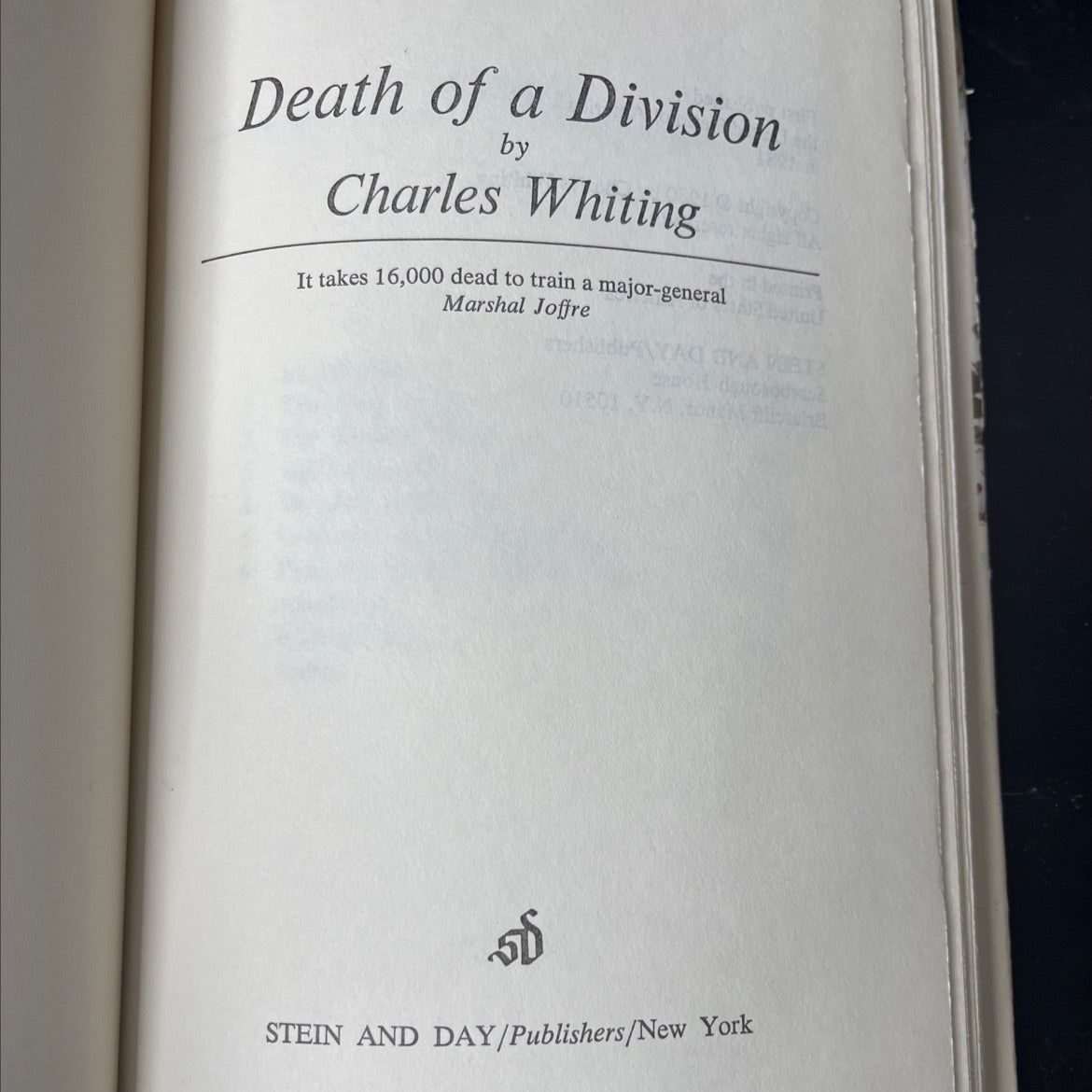 death of a division book, by charles whiting, 1981 Hardcover, Vintage, Heavily Used image 2