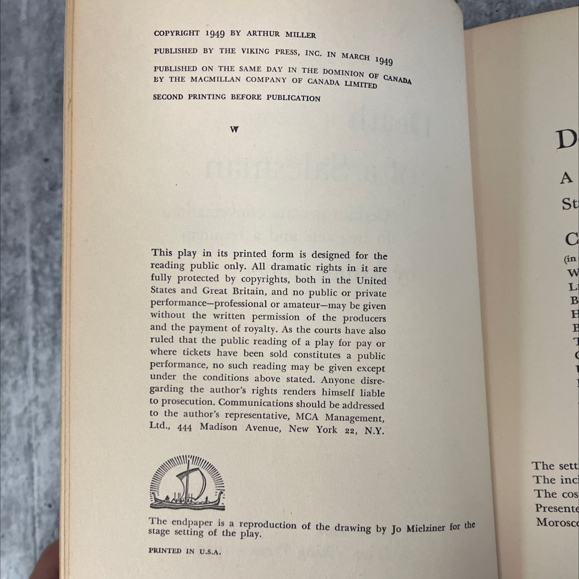 death of a salesman certain private conversations in two acts and a requiem book, by Arthur Miller, 1949 Hardcover, image 3