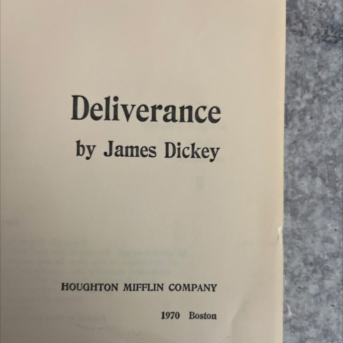 deliverance book, by james dickey, 1970 Hardcover image 2