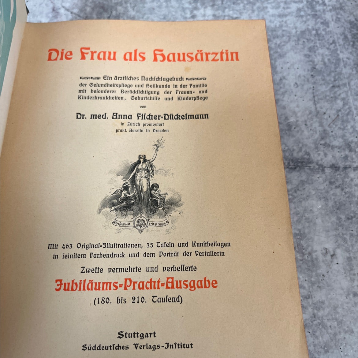 die frau als hausärztin book, by dr. med. anna fischer-dückelmann, 1890 Hardcover image 2