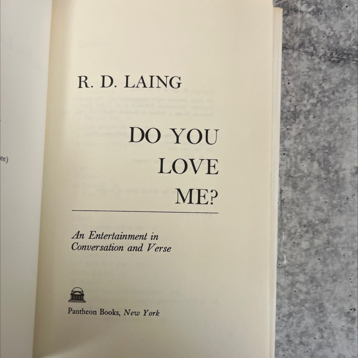 do you love me? book, by R. D. Laing, 1976 Hardcover image 2