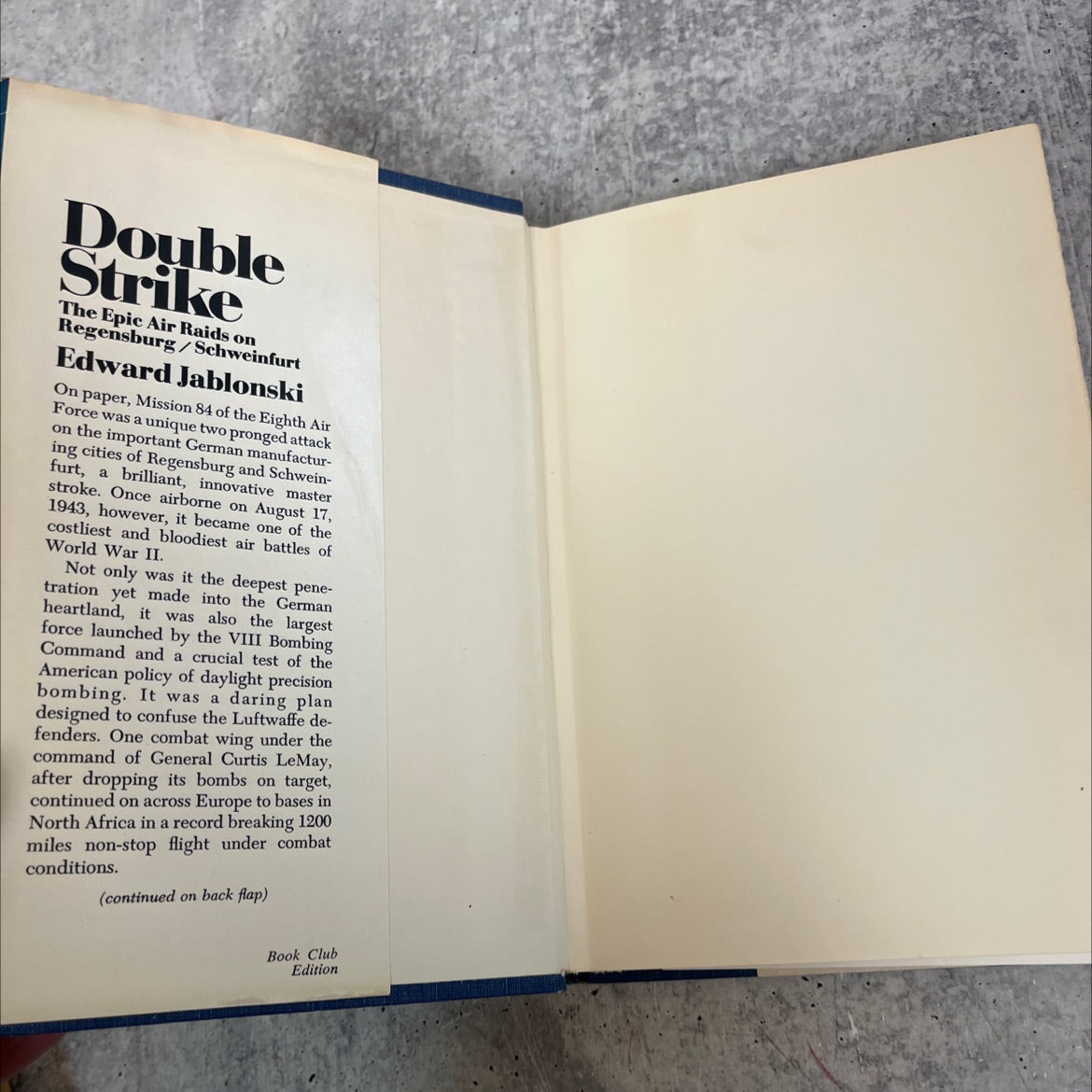 double strike the epic air raids on regensburg-schweinfurt august 17, 1943 book, by Edward Jablonski, 1974 Hardcover image 4