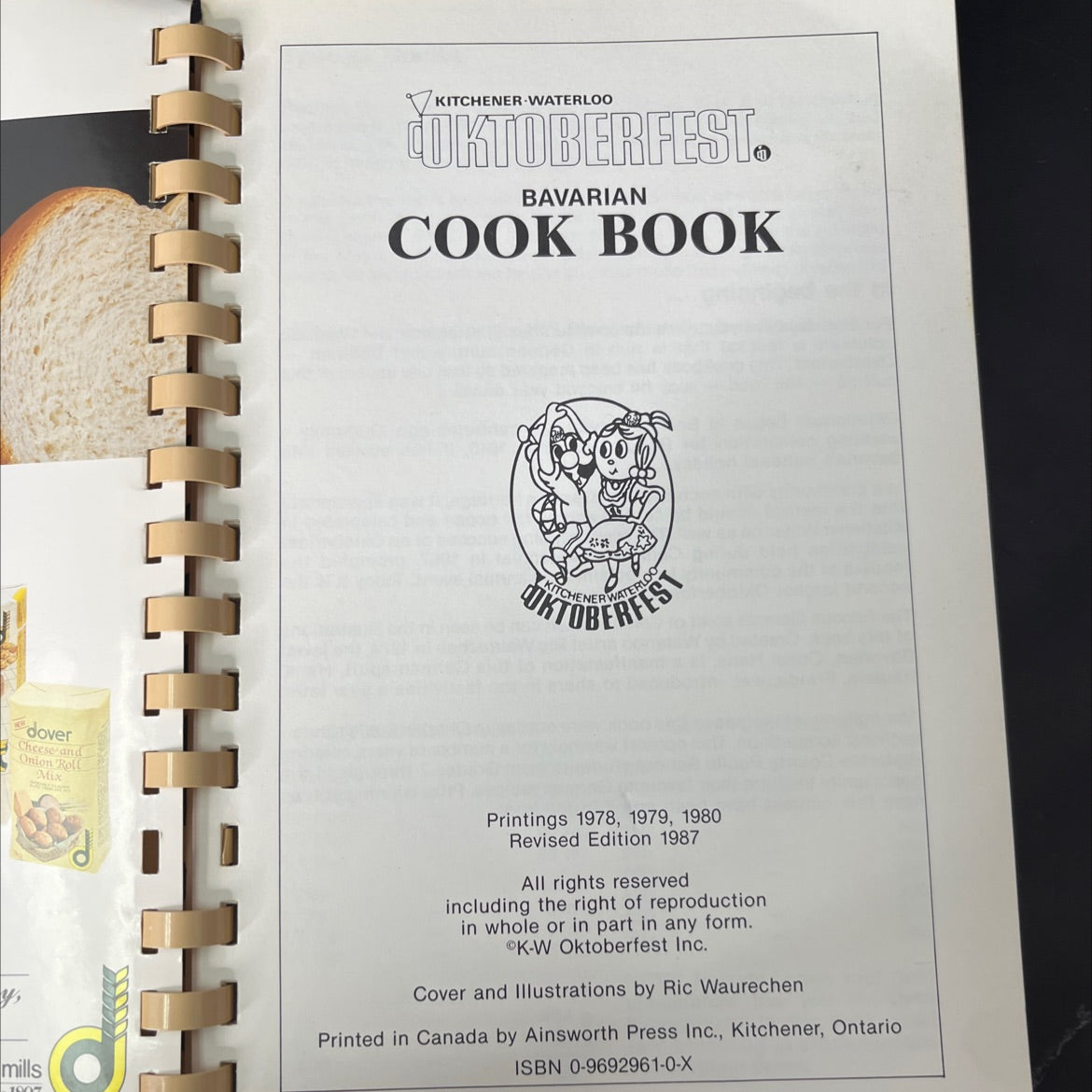 dover cheese and onion roll mix kitchener-waterloo oktoberfest bavarian cook book book, by unknown, 1987 Paperback image 2