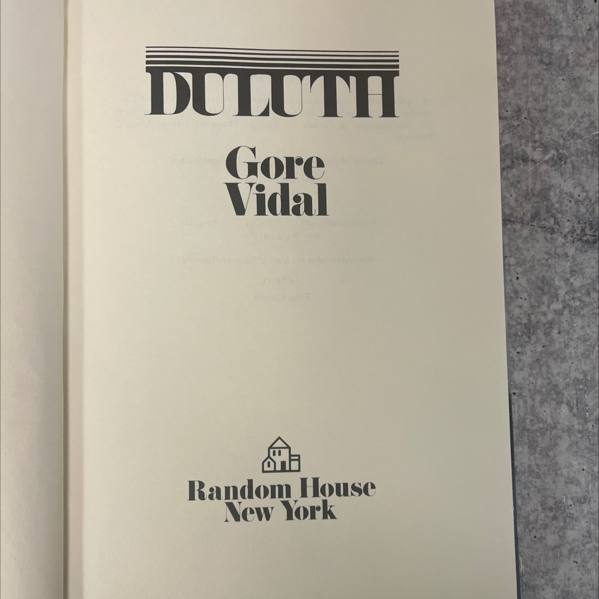 duluth book, by gore vidal, 1983 Hardcover, First Edition, Vintage image 2