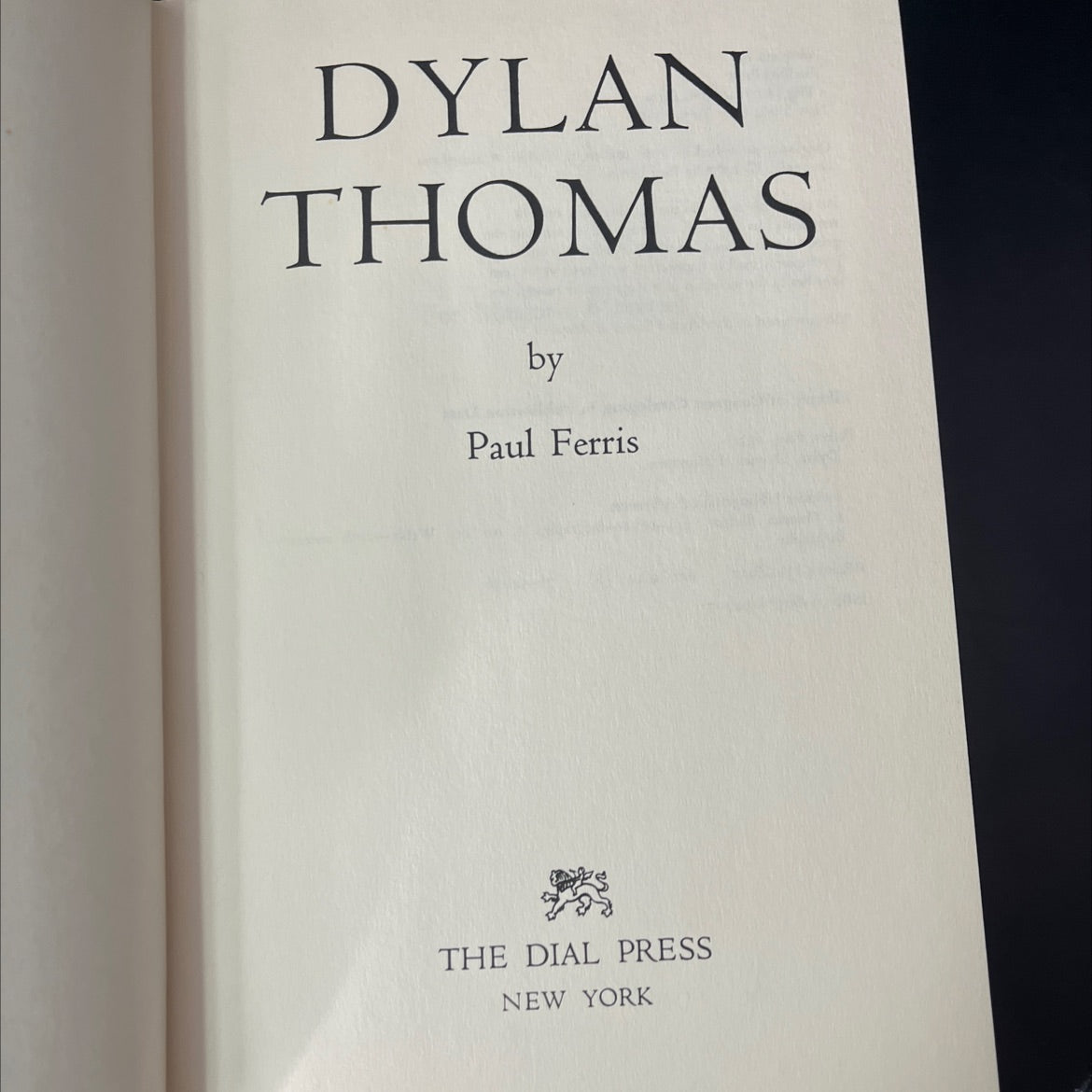 dylan thomas book, by Paul Ferris, 1977 Hardcover, Vintage image 2