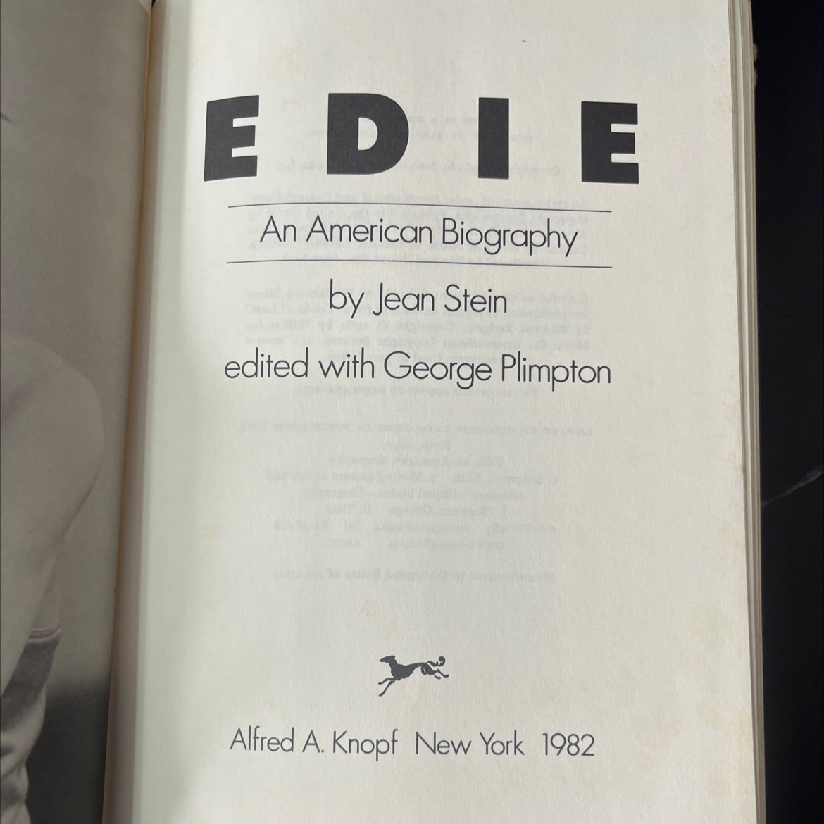 edie an american biography book, by Jean Stein, 1982 Hardcover, Vintage image 2