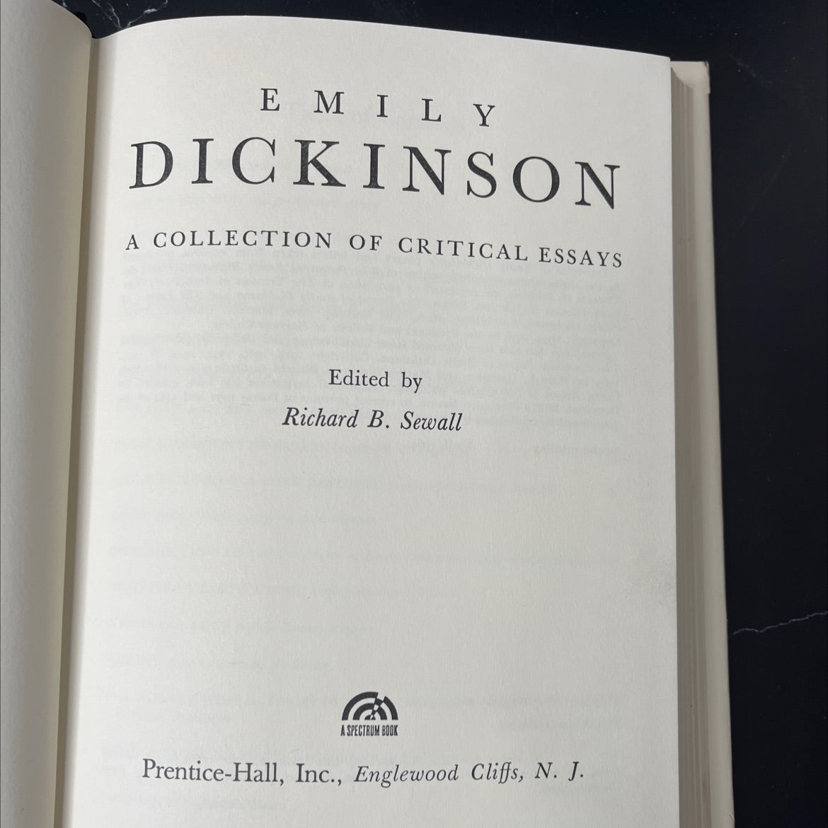 emily dickinson a collection of critical essays book, by richard b. sewall, 1964 Hardcover image 2