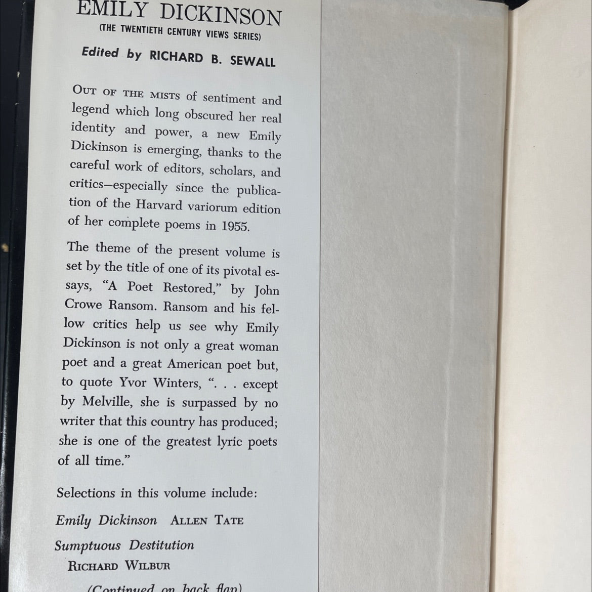 emily dickinson a collection of critical essays book, by richard b. sewall, 1964 Hardcover image 4