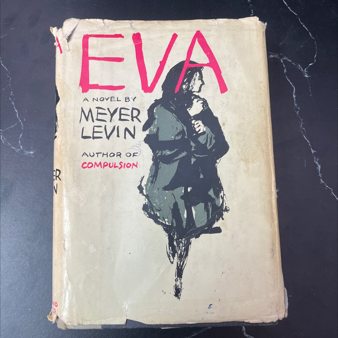 eva book, by meyer levin, 1959 Hardcover, Vintage, Heavily Used image 1