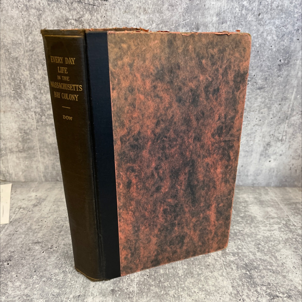 SIGNED every day life in the massachusetts bay colony book, by burke francis don, 1935 Hardcover, Rare, Antique image 1