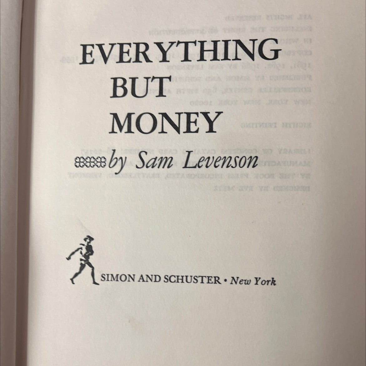 SIGNED everything 888888 but money book, by Sam Levenson, 1966 Hardcover, Vintage image 2