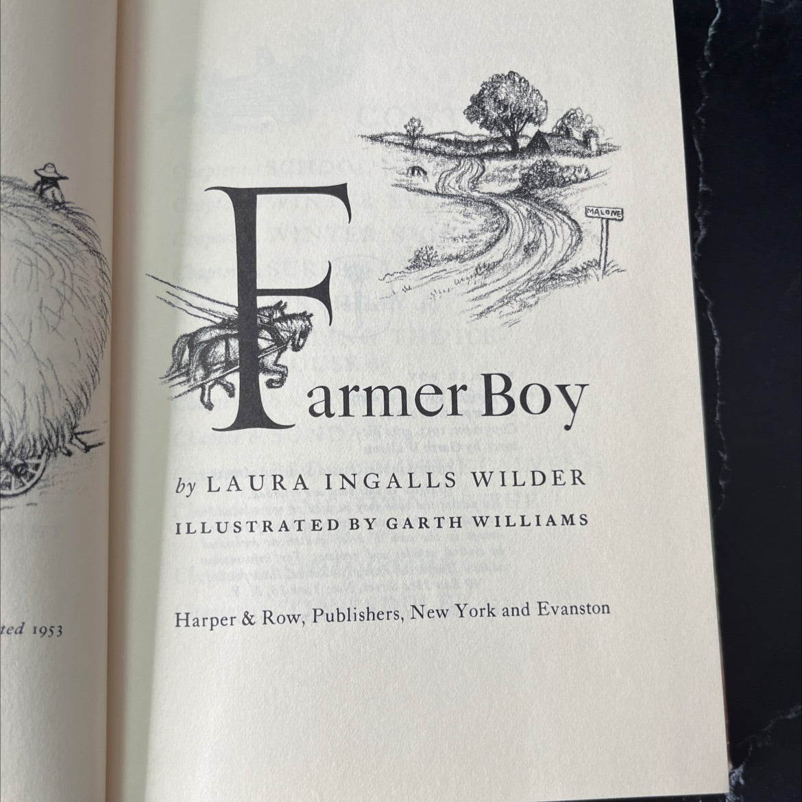 farmer boy book, by laura ingalls wilder, 1953 Hardcover, Vintage image 2