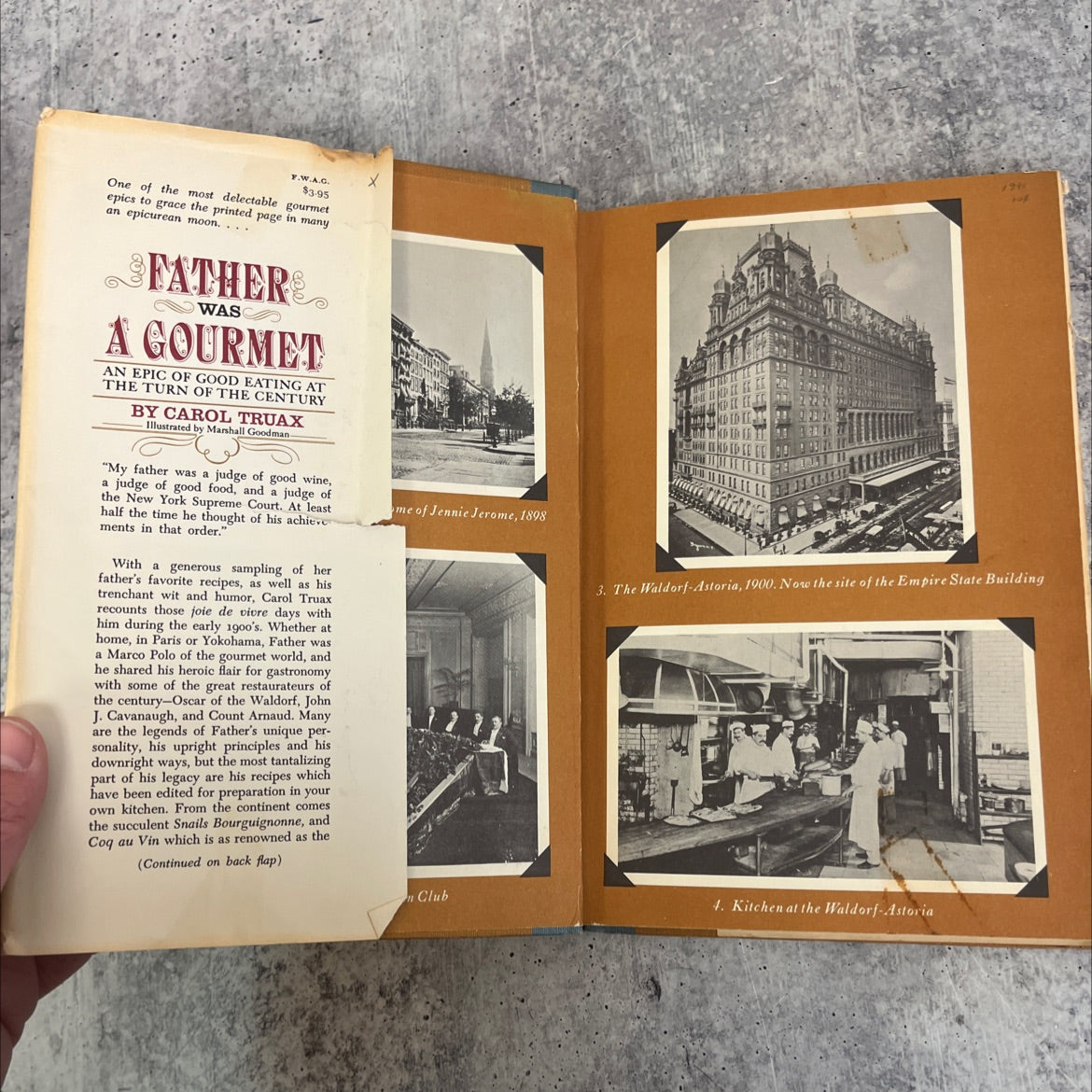 father was a gourmet an epic of good eating at the turn of the century book, by carol truax, 1965 Hardcover image 4