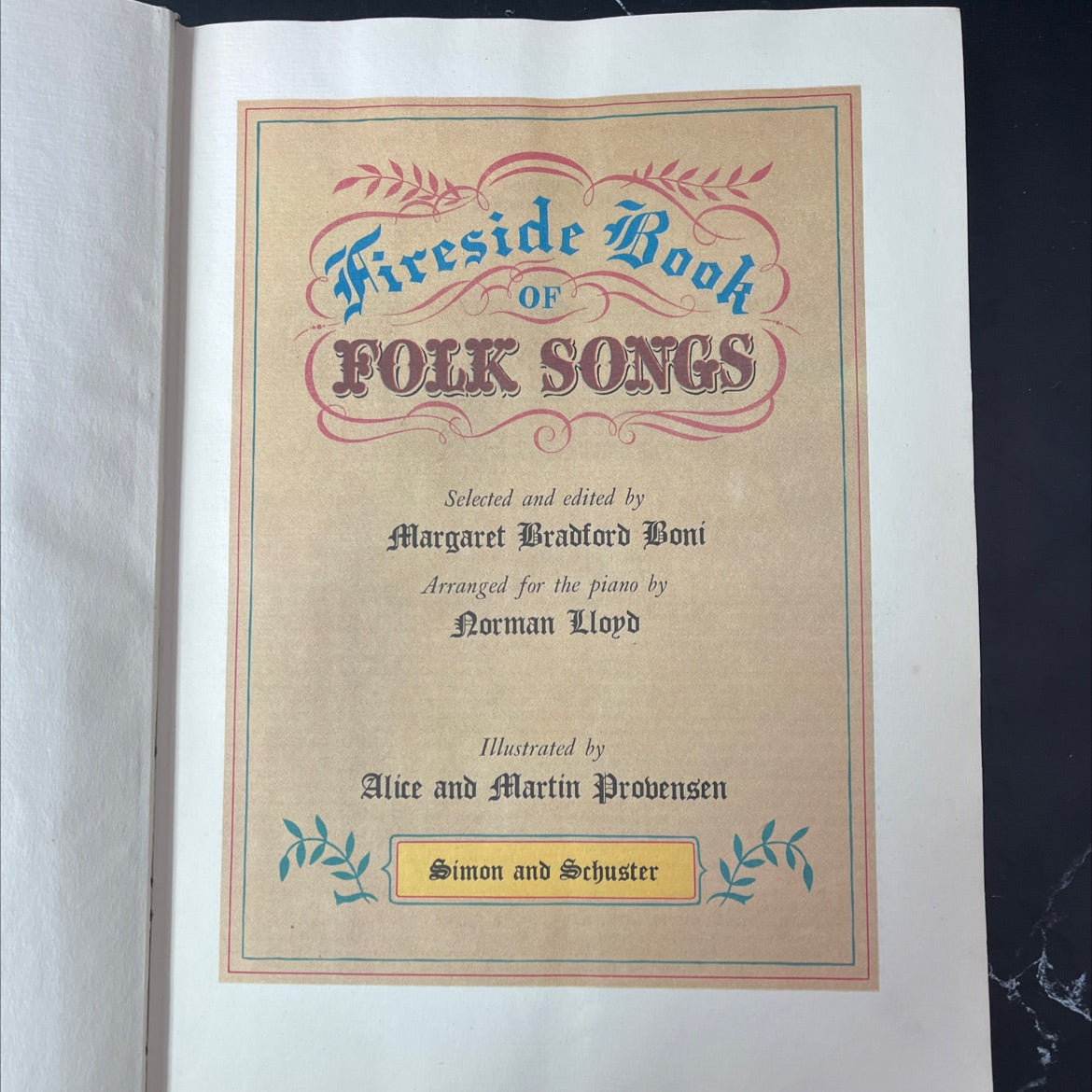 fireside book folk songs book, by Margaret Bradford Boni, 1947 Hardcover, Vintage image 2