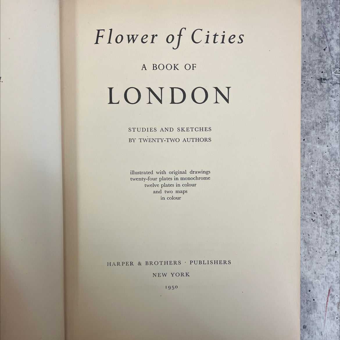 flower of cities book, by twenty-two authors, 1950 Hardcover, First Edition, Vintage image 2