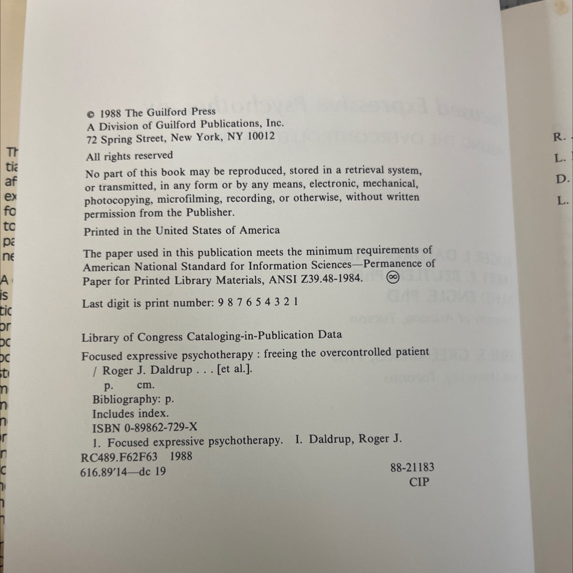 focused expressive psychotherapy: freeing the overcontrolled patient book, by Roger J. Daldrup, Larry E. Beutler, David image 3