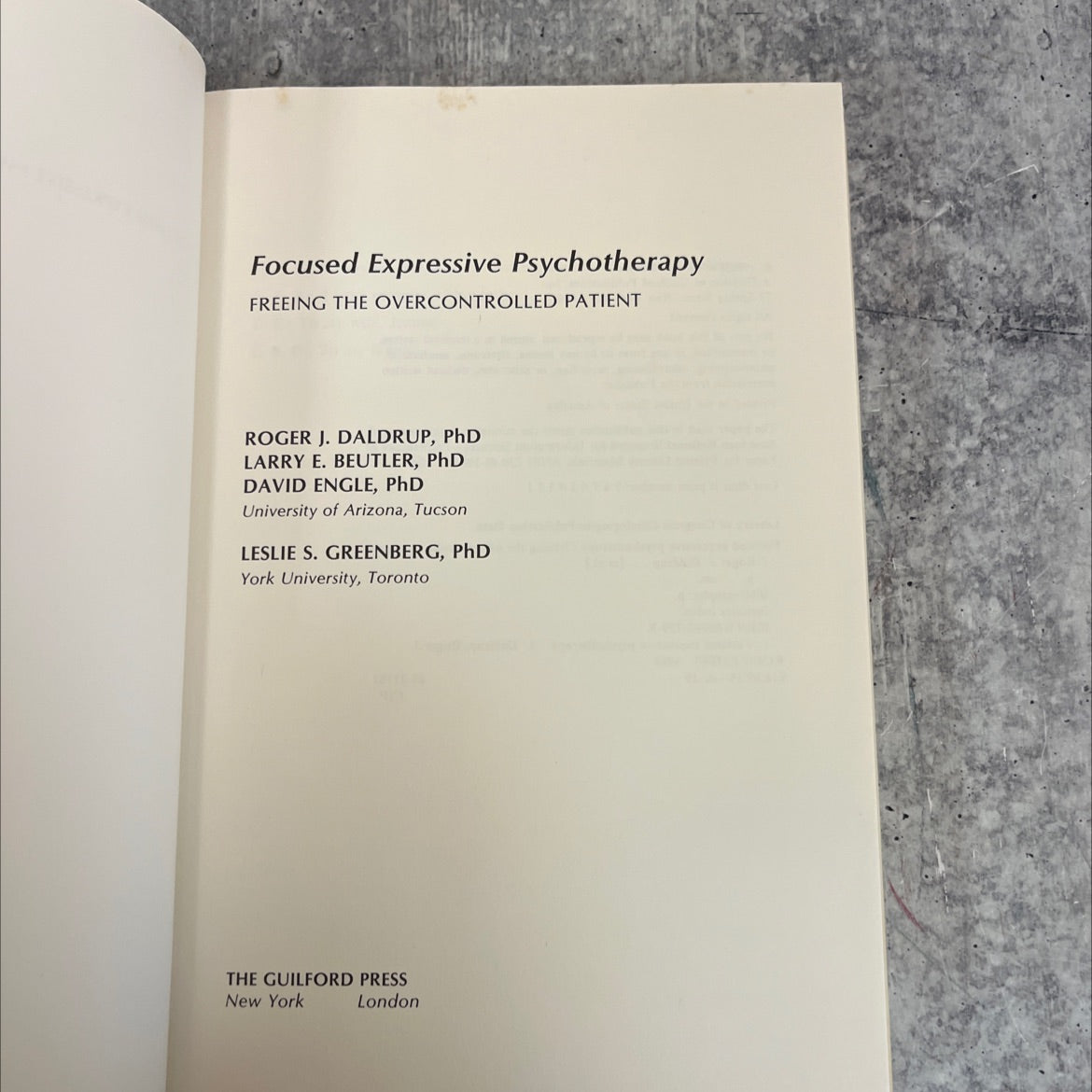 focused expressive psychotherapy: freeing the overcontrolled patient book, by Roger J. Daldrup, Larry E. Beutler, David image 2