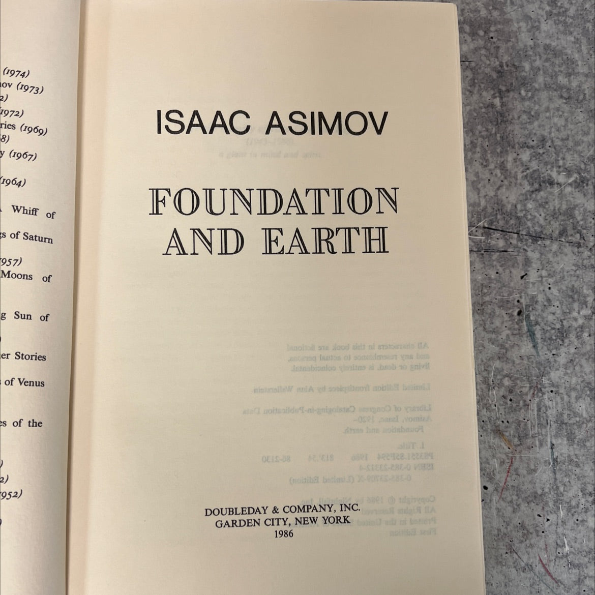 foundation and earth book, by isaac asimov, 1986 Hardcover, First Edition, Vintage image 2