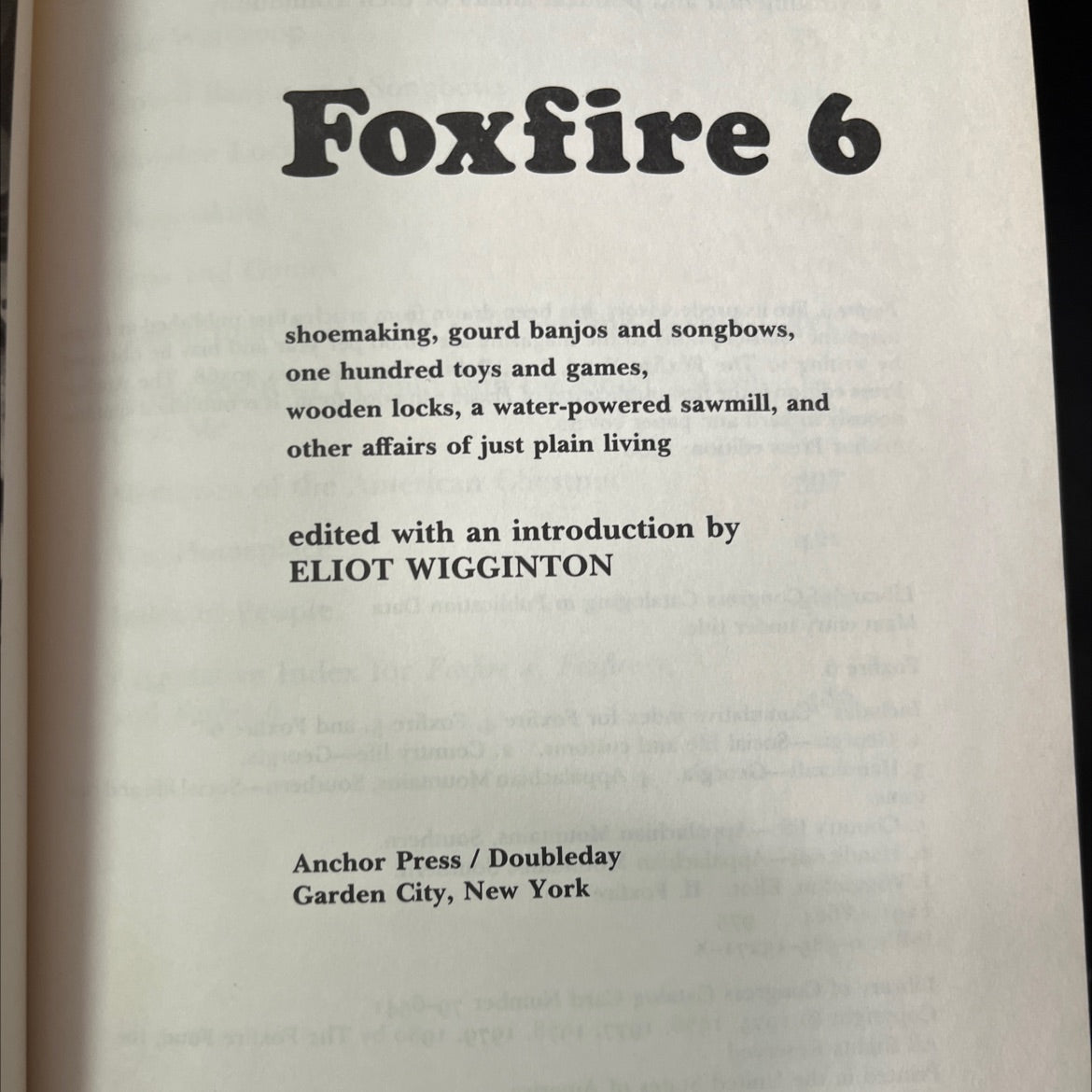 foxfire 6 book, by eliot wigginton, 1980 Hardcover, First Edition, Vintage image 2