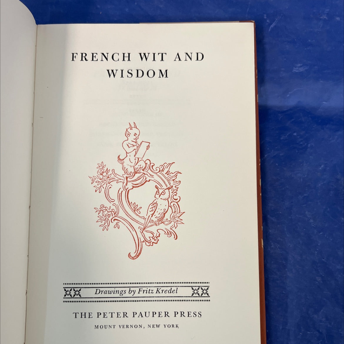 french wit and wisdom book, by Fritz Kredel, 1956 Hardcover image 2