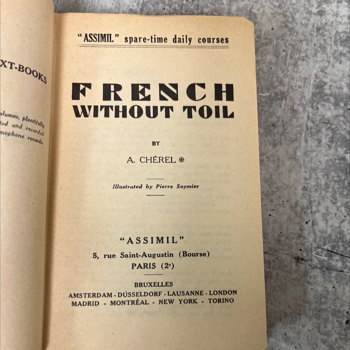 french without toil book, by a. chérél, 1940 Hardcover, Antique image 2