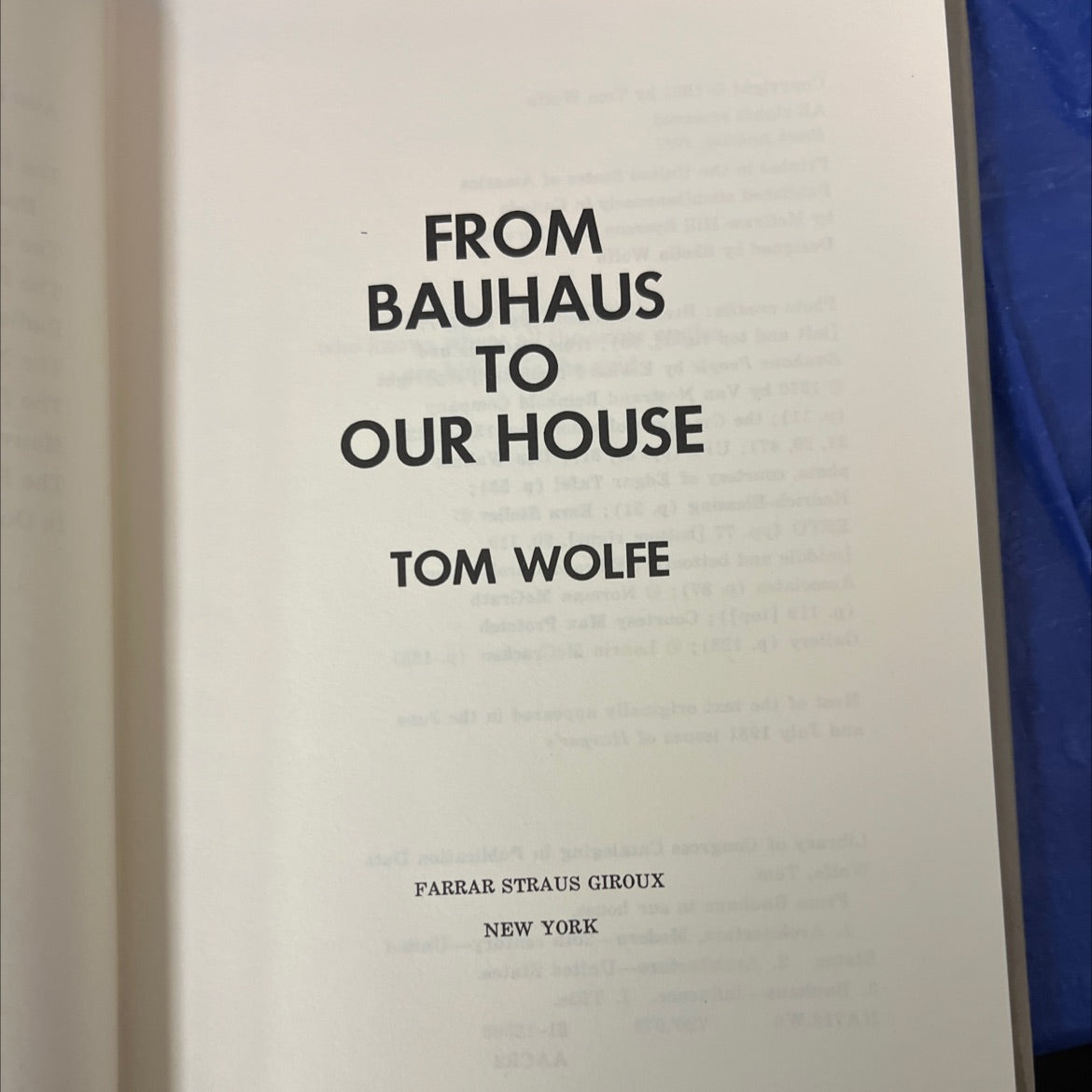 from bauhaus to our house book, by tom wolfe, 1981 Hardcover, First Edition image 2