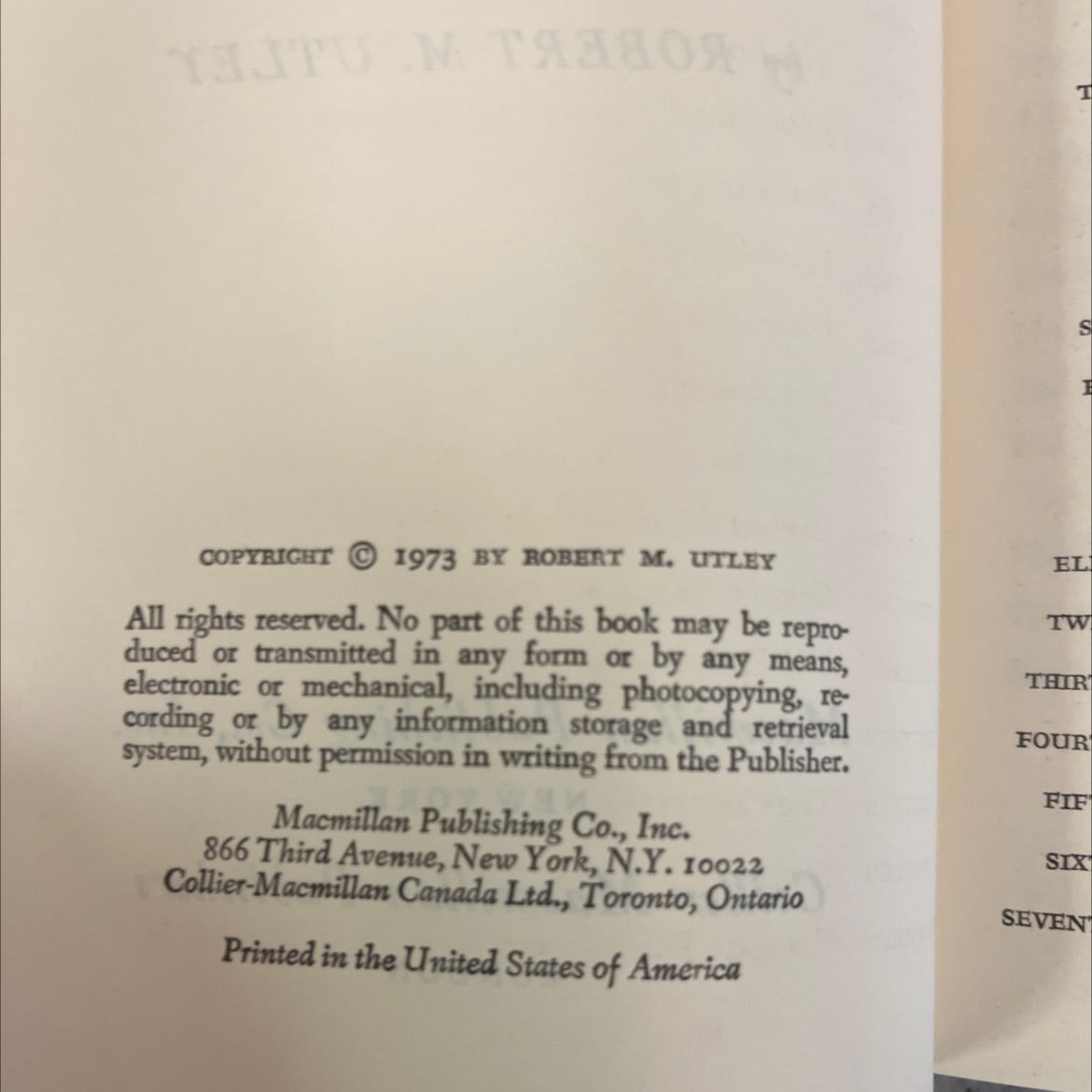 frontier regulars the united states army and the indian 1866-1891 book, by robert m. utley, 1973 Hardcover image 3