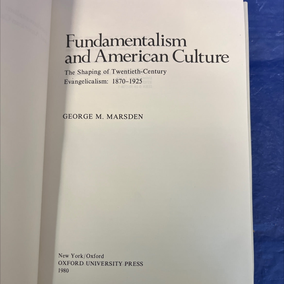 fundamentalism and american culture book, by george m. marsden, 1980 Hardcover image 2