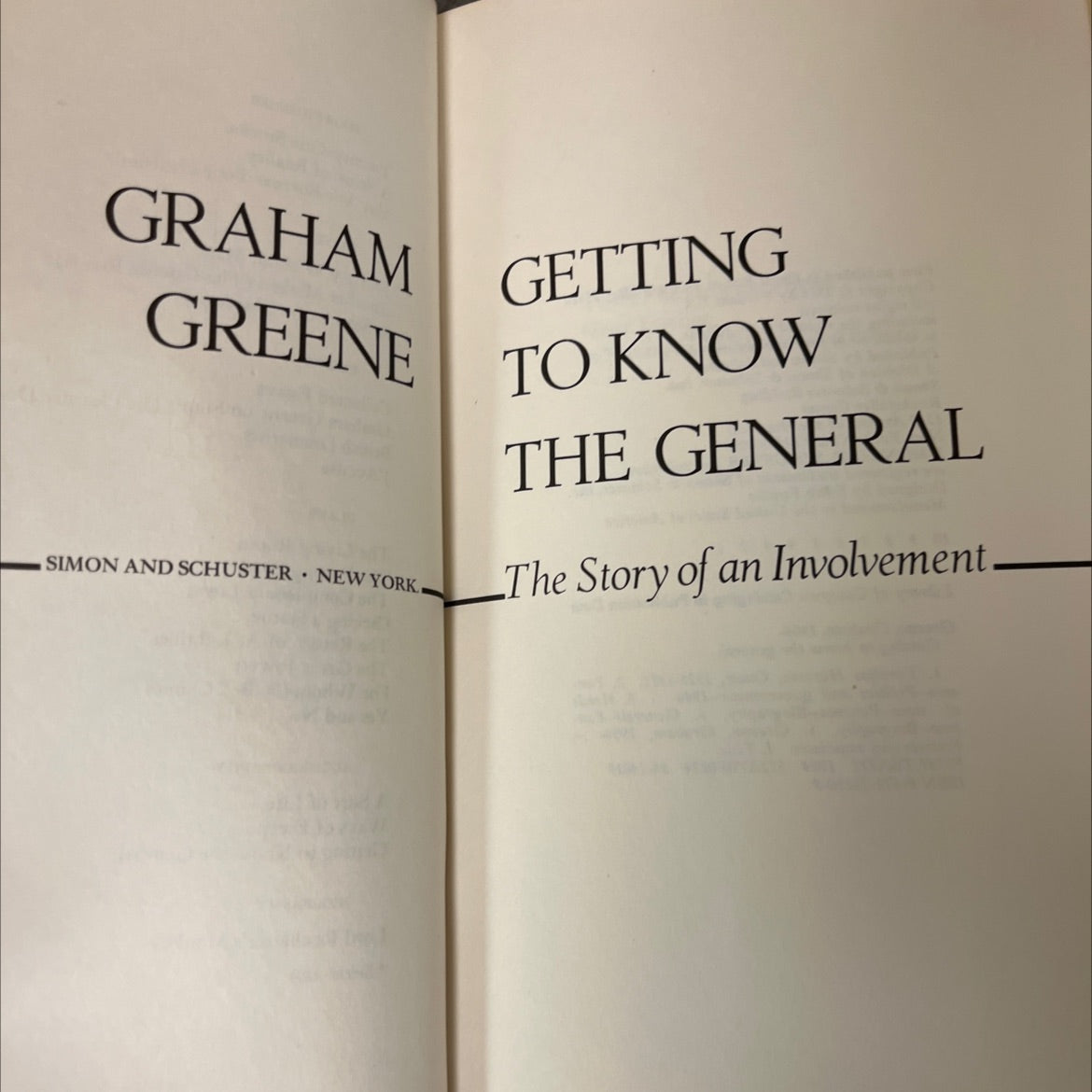 getting to know the general book, by graham greene, 1984 Hardcover, First Edition, Vintage image 2