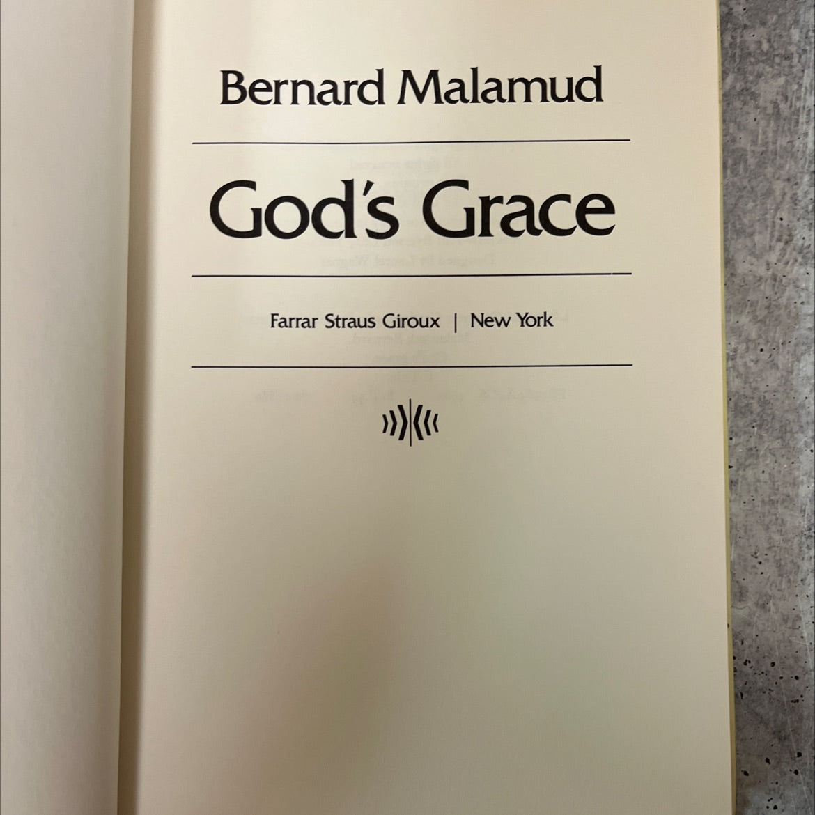 god's grace book, by Bernard Malamud, 1982 Hardcover image 2