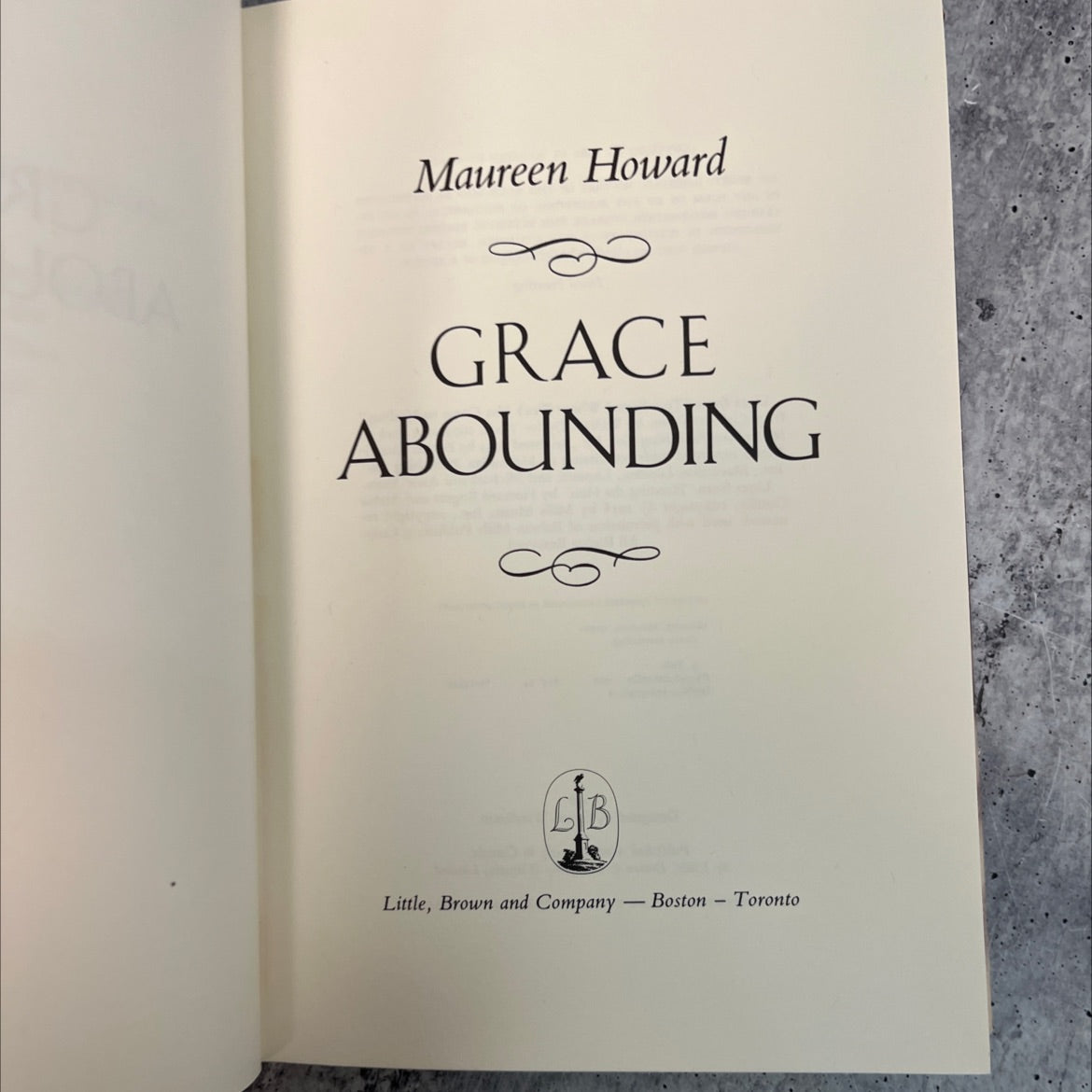 grace abounding book, by Maureen Howard, 1982 Hardcover, Vintage image 2