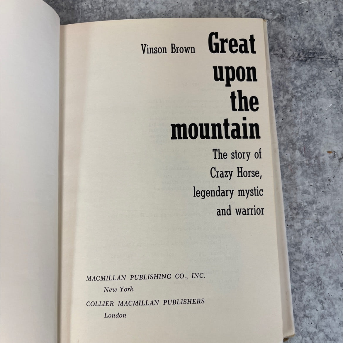 great upon the mountain book, by vinson brown, 1971 Hardcover, Vintage image 2