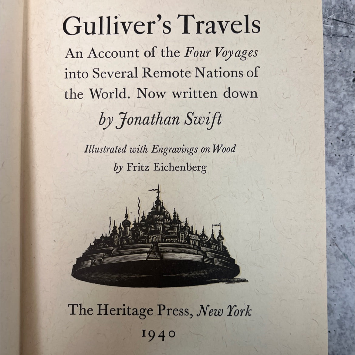 gulliver's travels book, by jonathan swift, 1940 Hardcover, Vintage, Folio image 2